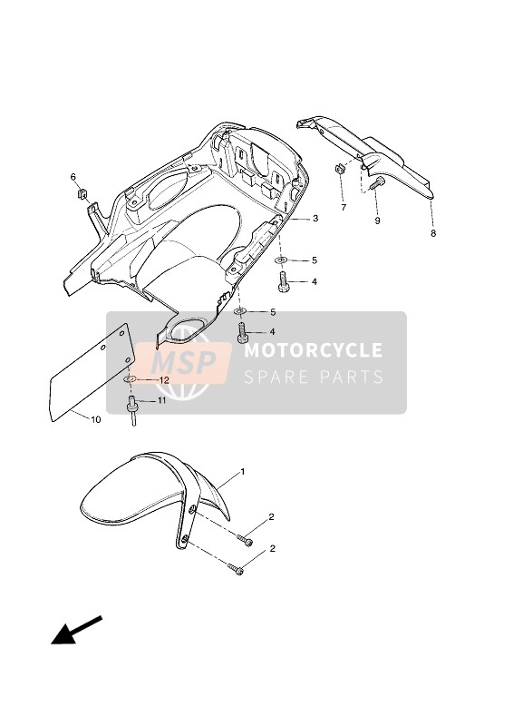 Yamaha EW50N SLIDER 2004 Parafango per un 2004 Yamaha EW50N SLIDER